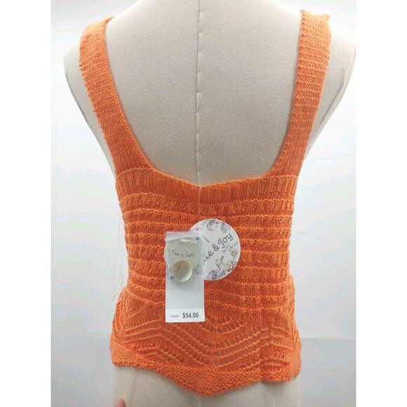 Jolie & Joy Knit Crochet Tank Top and Short Set Swim Cover Stripe Size 1X - Picture 11 of 13